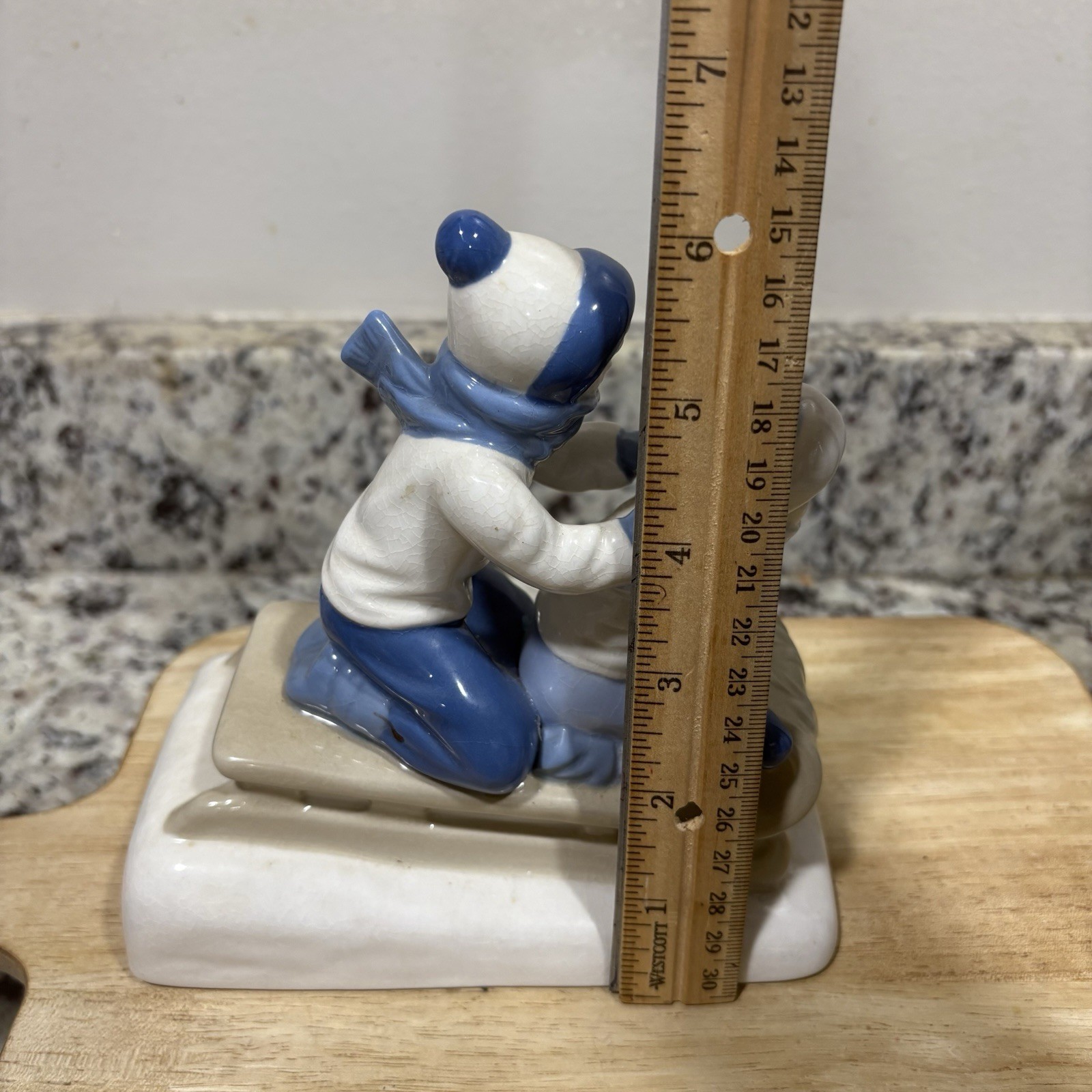Paul Sebastian 1992 VTG Children Sledding Figurine – Lladro Porcelain- Glossy