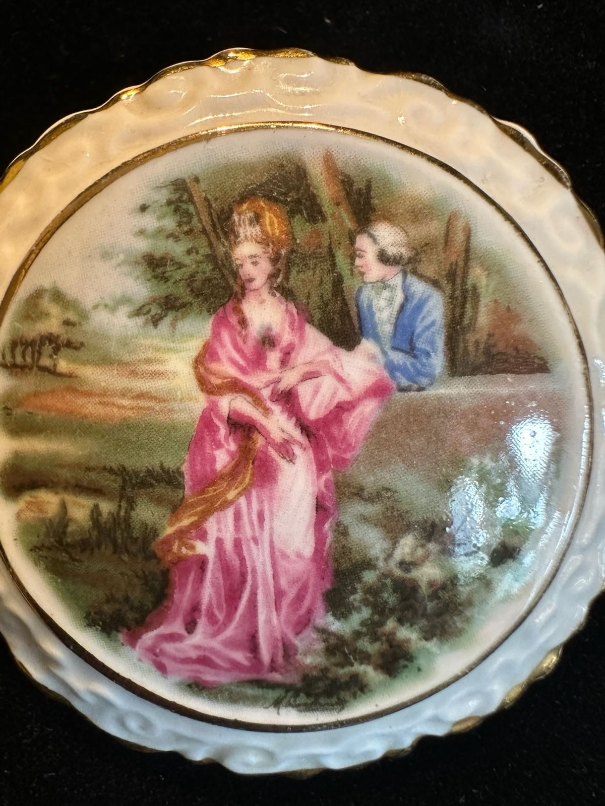 Vintage Porcelain Pin by Coalport China of England