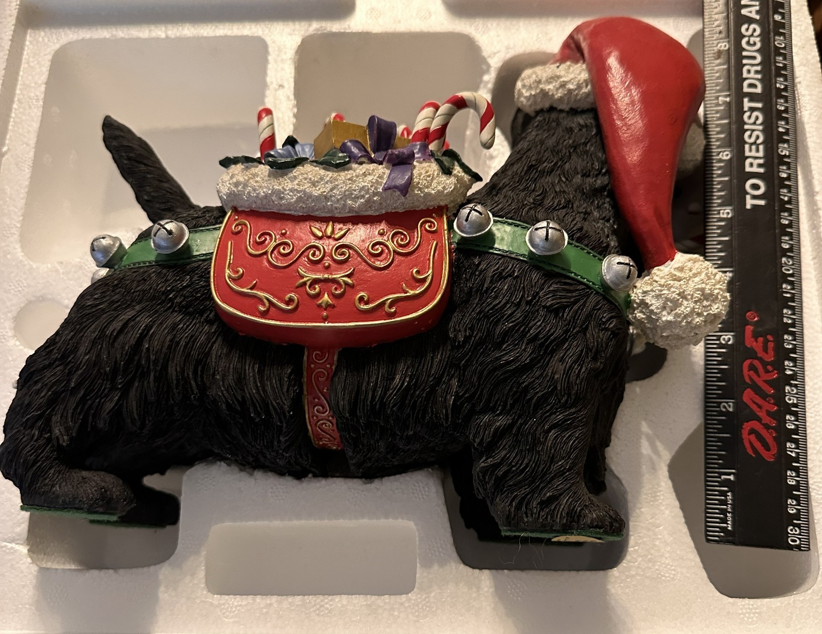 Vtg Scottish Terrier Danbury Mint Candy Cane Presents Christmas Sculpture NIB