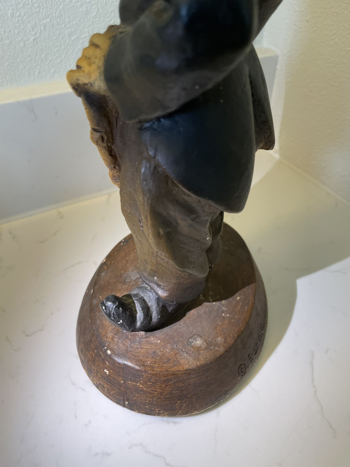 Authentic 1971 Rare Vintage Charlie Chaplain ESCO Chalkware Sculpture 15”
