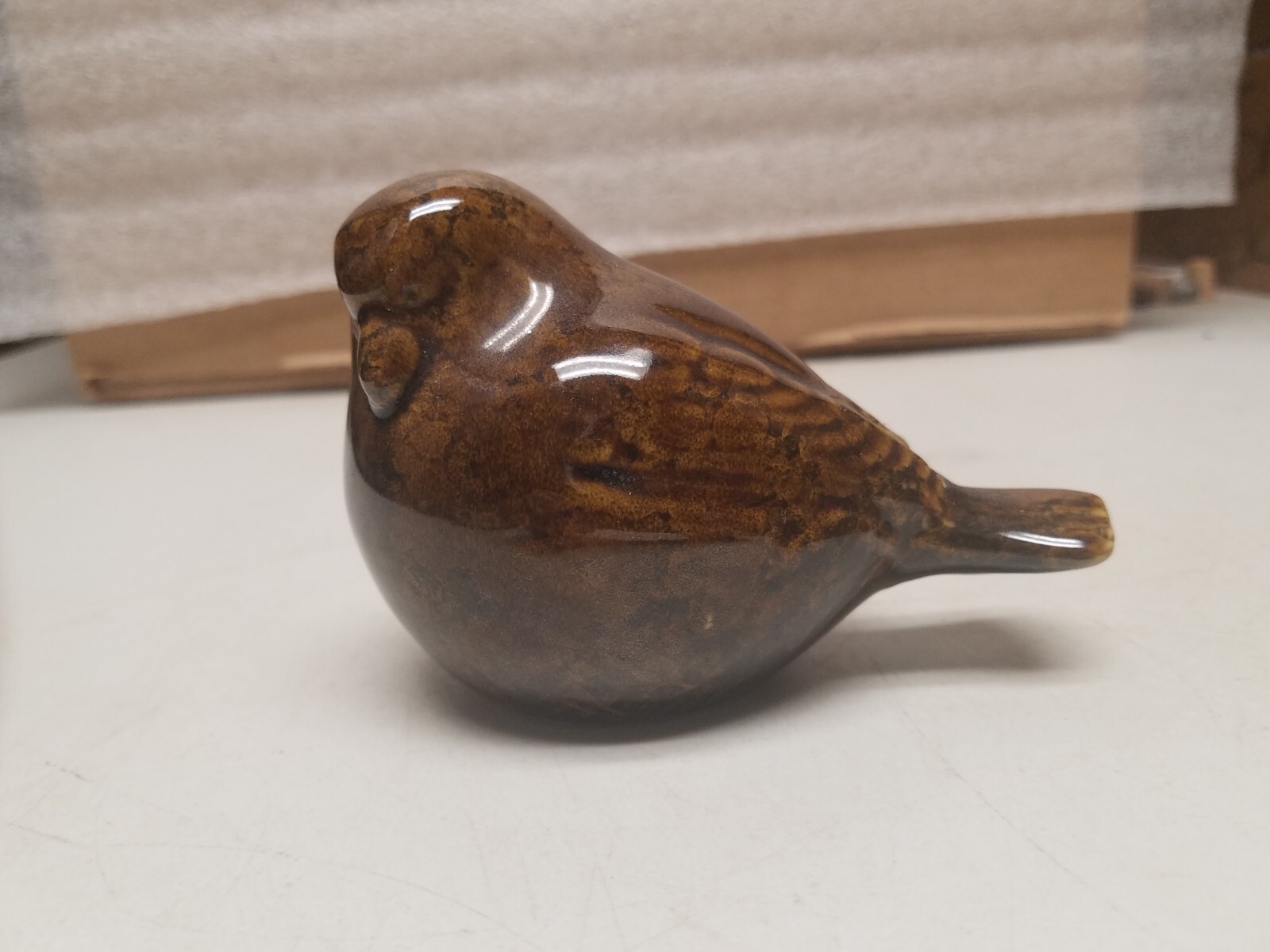 Brown Bird Porcelain Figurine