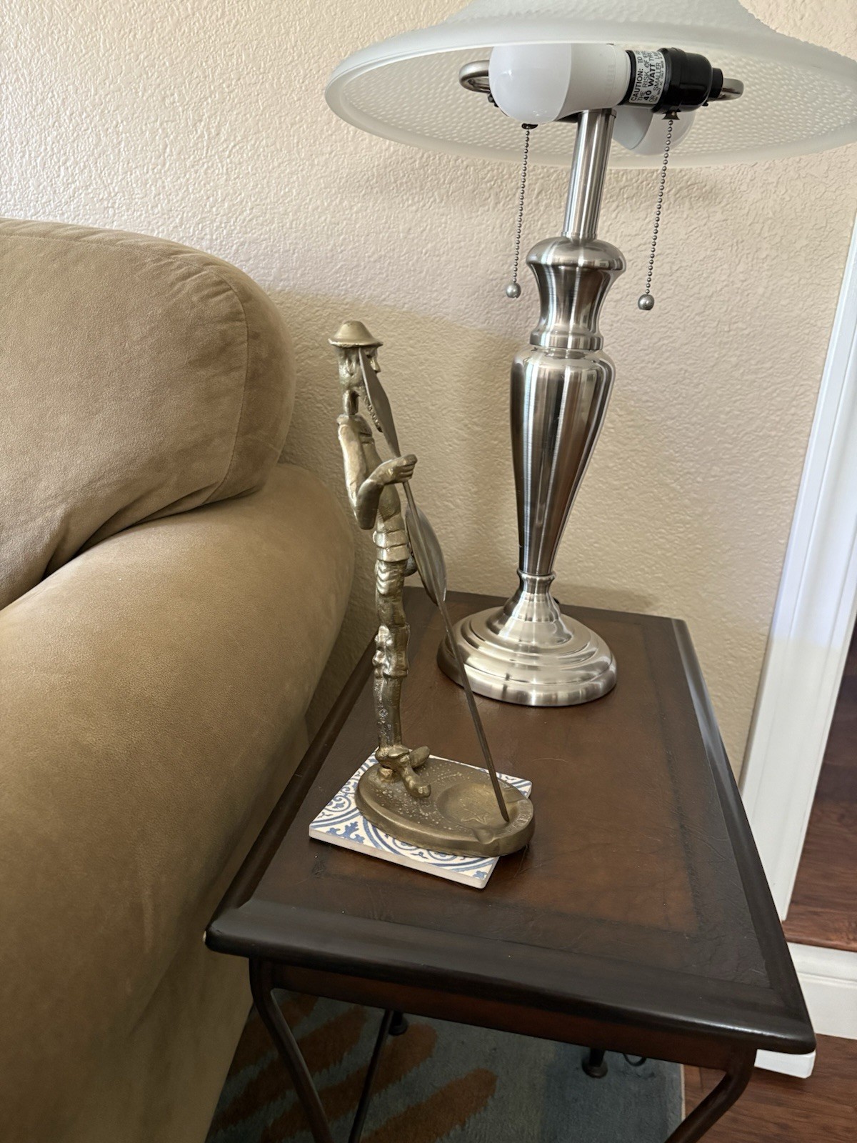 Don Quixote Vintage Bronze/Brass Sculpture Statue 11 Inches Tall Made In Peru