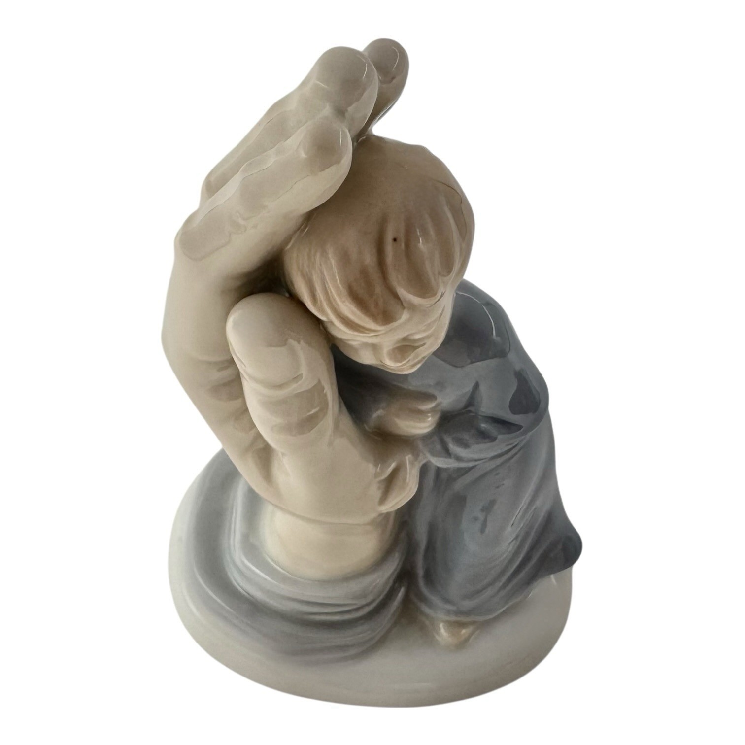 Religious Roman Porcelain Figurine IN THE PALM of MY HAND Christian Boy Figure