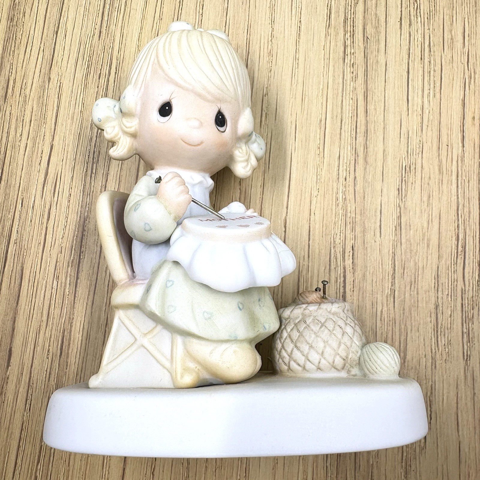 Precious Moments E-3106 “Mother Sew Dear” figurine-1979