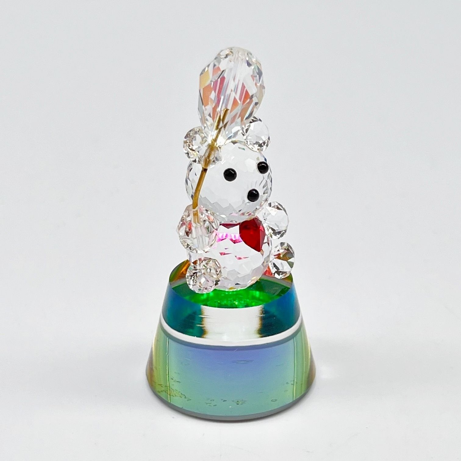 Adorable Crystal Bear “Sending You Love” Figurine Faceted Balloon And Heart