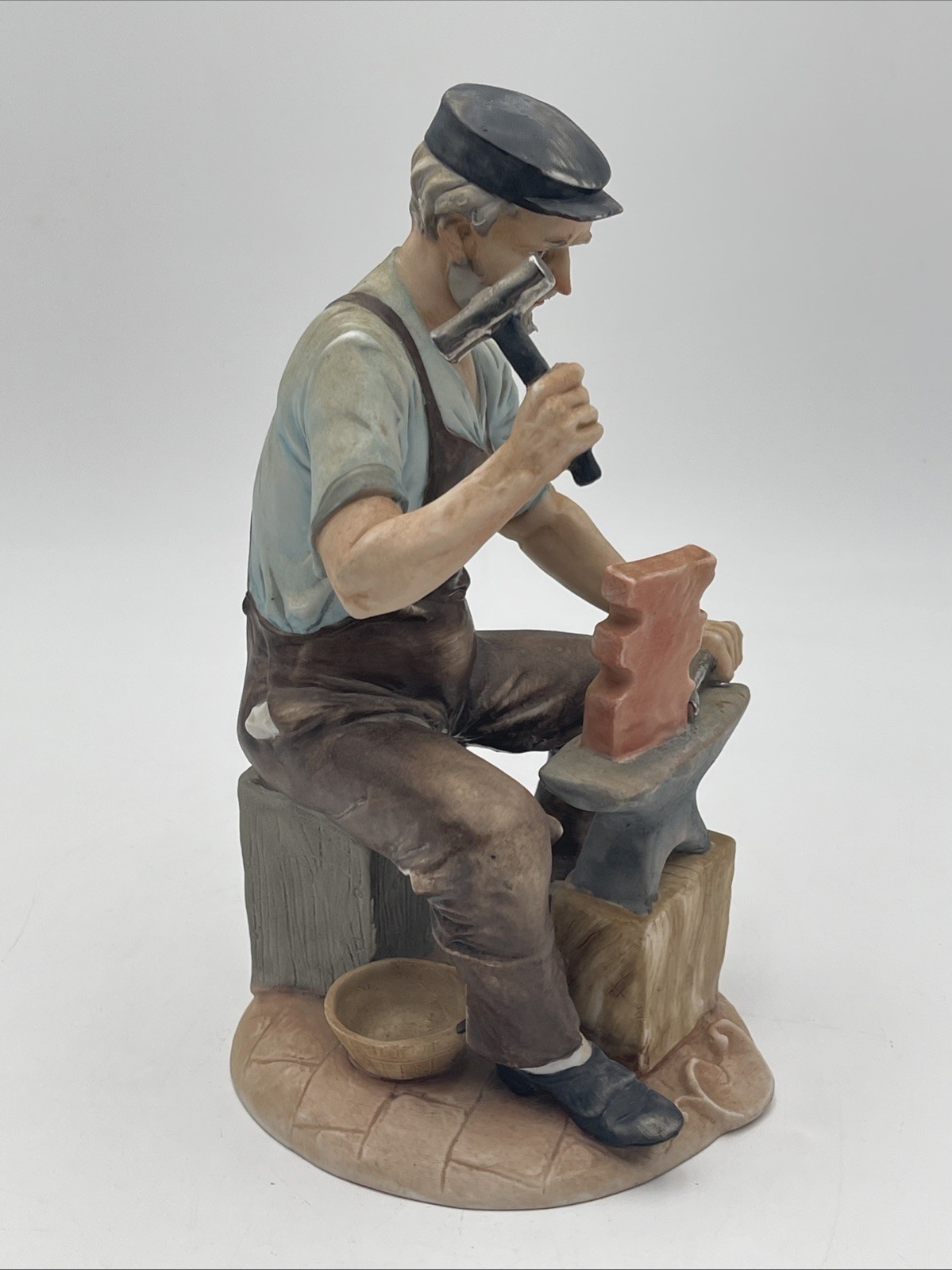 Capodimonte Porcelain Figurine Blacksmith Signed A. Benni 9″ Tall 44/166