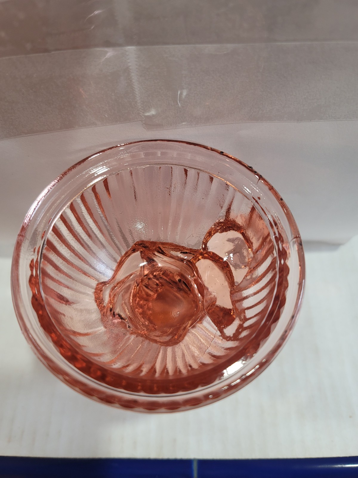 Vintage Selenium Glass Cherub Boy Holding Fluted Globe Lidded Candy Jar 6.25″ H