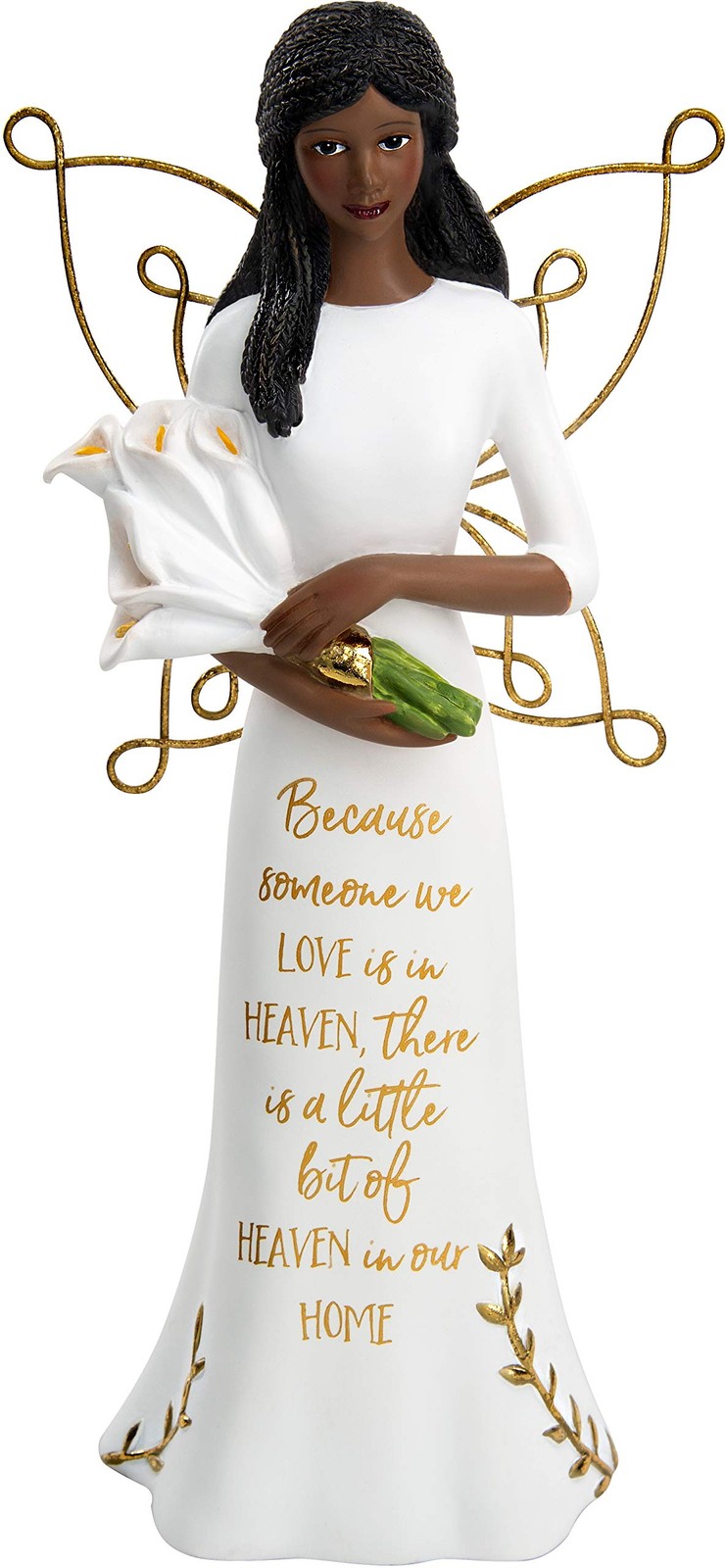 Memorial Angel Figurine 7.5 Inch Ebony Because Someone We Love Is In Heaven