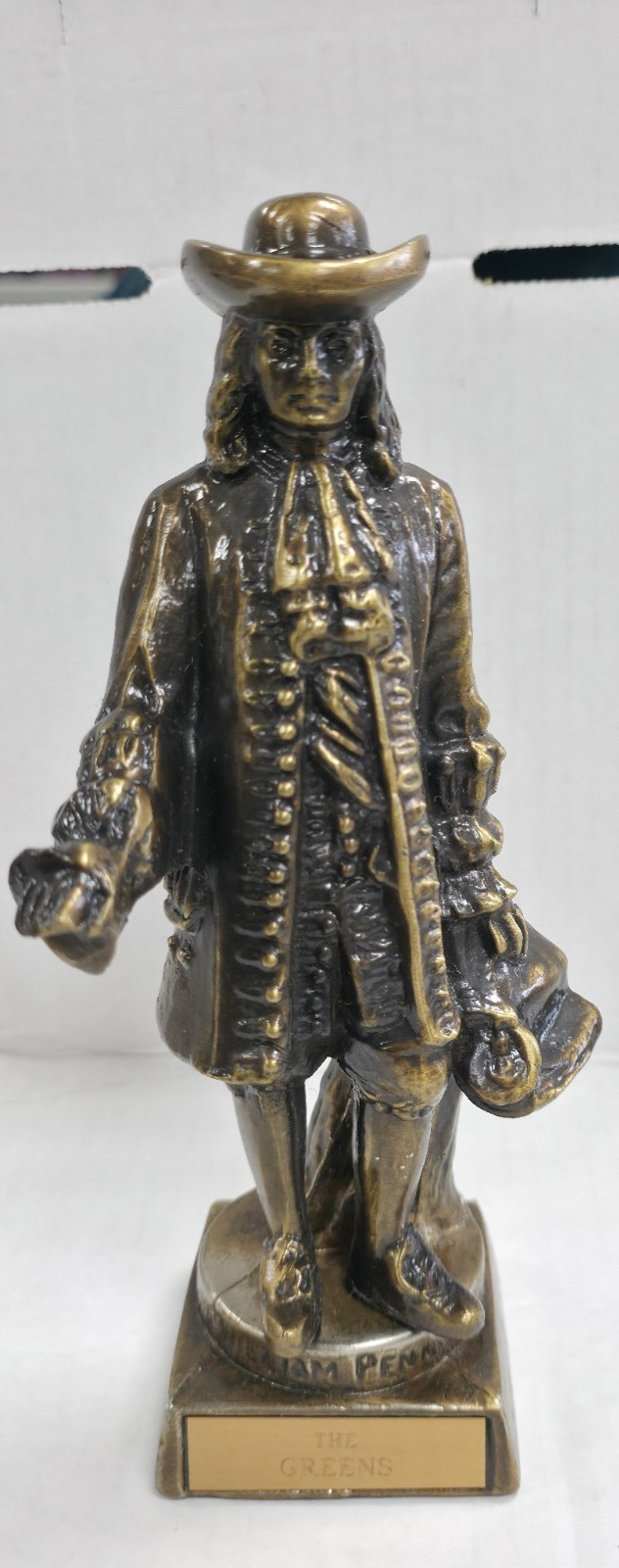 William Penn Awards Statue Figurine Quaker Metal Heavy 8.5 in Tall