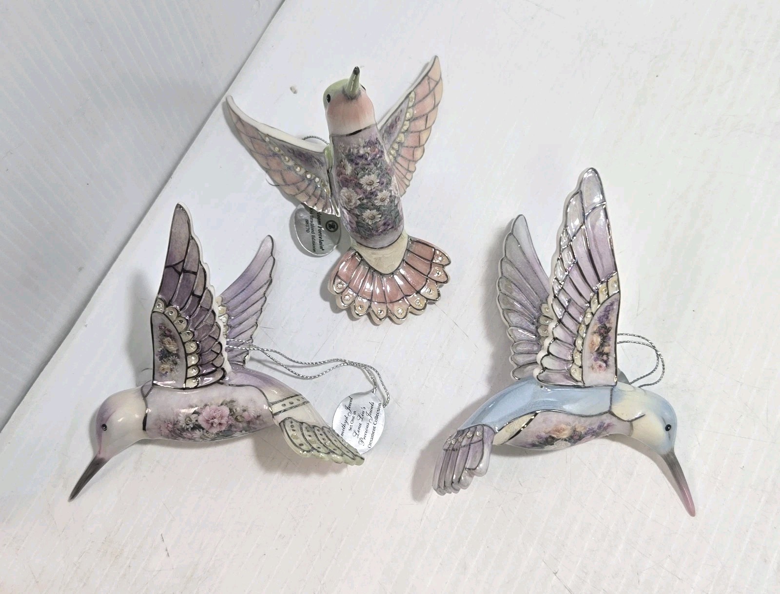 Lena Liu Hummingbirds Precious Jewels 2004 Bradford Exchange Porcelain Set 1