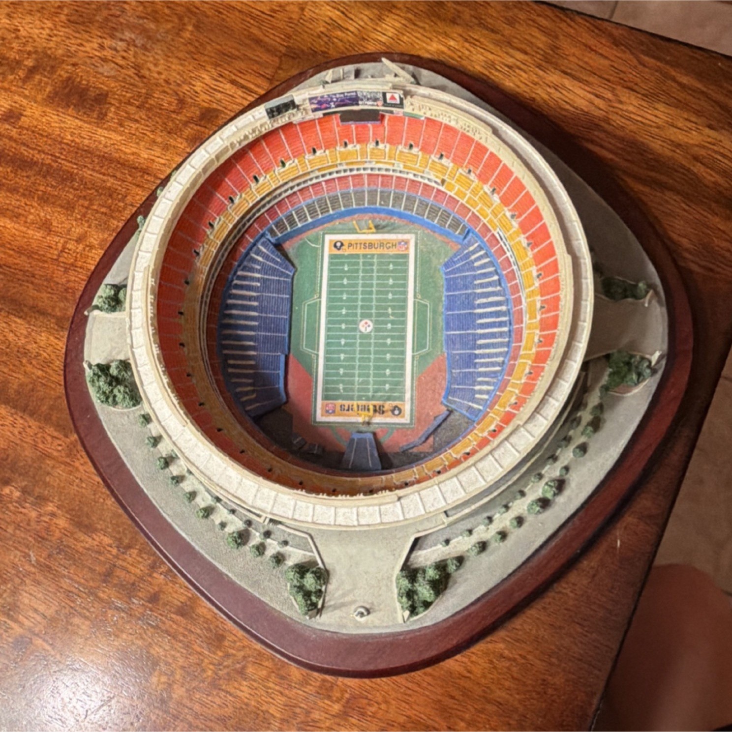 Pittsburgh Football Stadium Resin Painted Multicolor Football Figurine