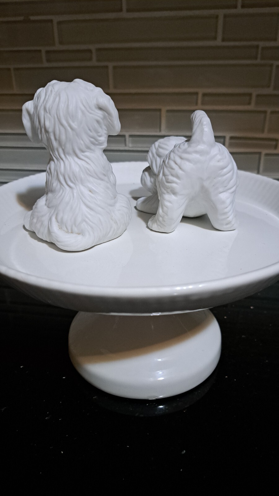 Vintage Homco Set Of White Ceramic Persian Cat Kittens, Blue Eyes 1413 Blue eyes