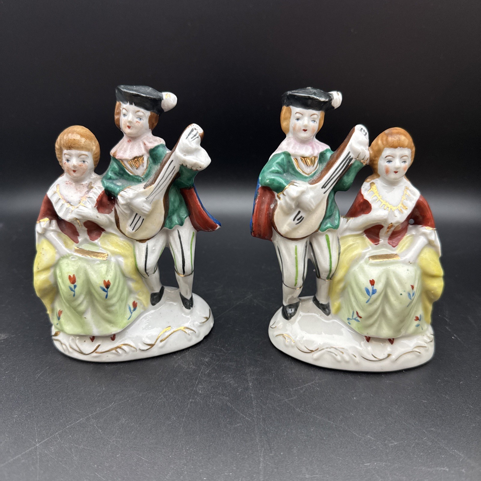 VTG Made In Occupied Japan Musicians Courting Couple Colonial Victorian 5 1/2”
