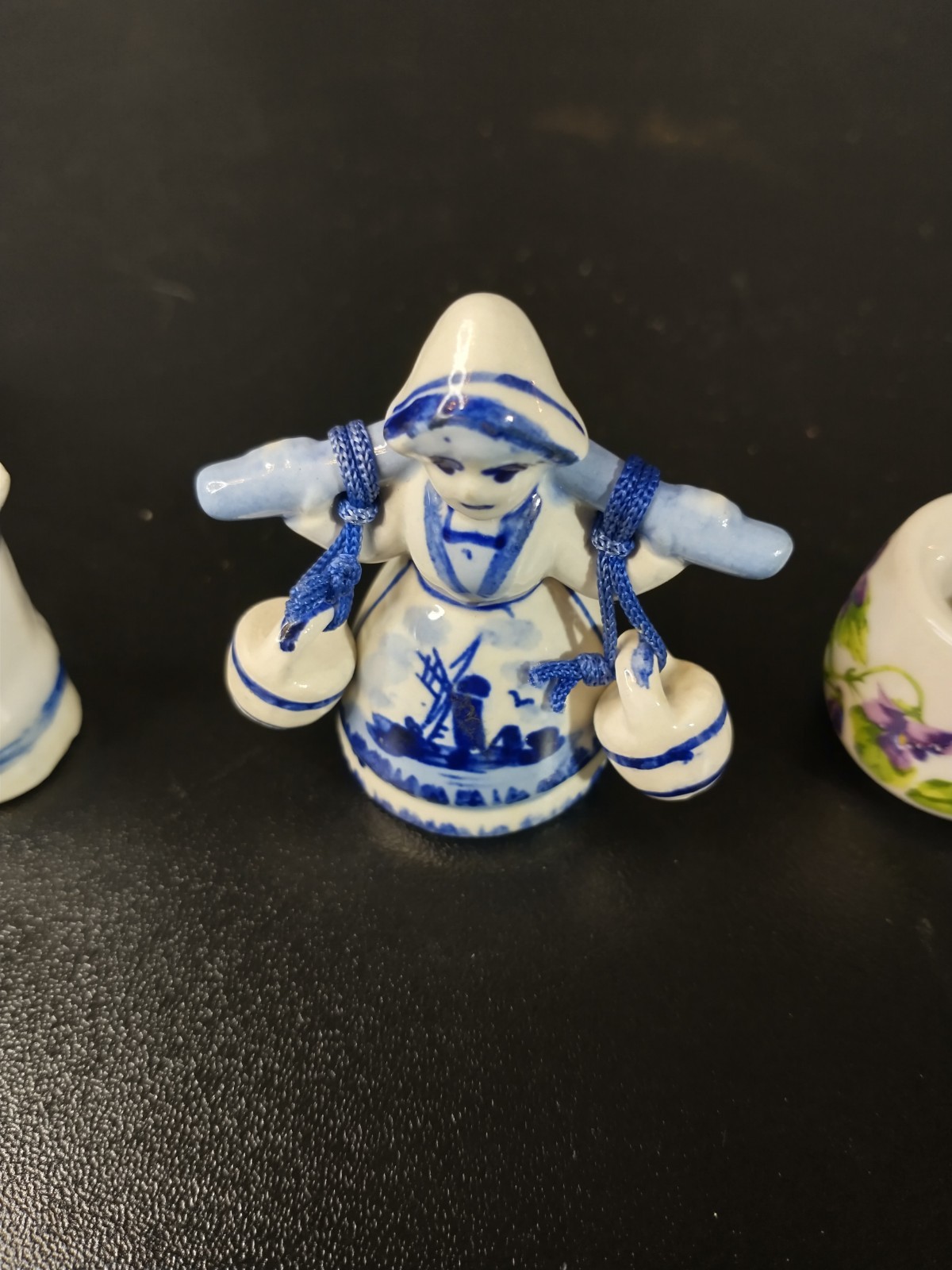 collection of Delft Blue and white ceramic collectibles from Holland