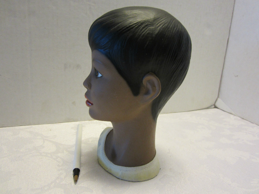 Vintage Lego Chalkware Hawaiian Head Bust Polynesian Figurine Japan 7.5″ T 1950s