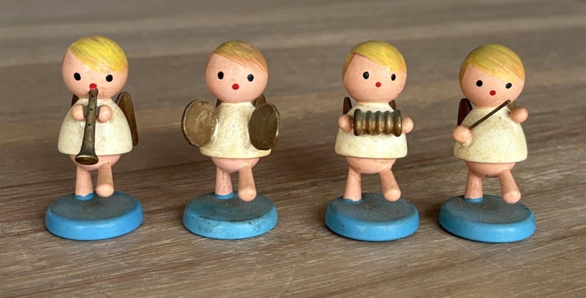 Goula Spain Vintage Orchestra Angels – 2” Mini Figurines Set of 4 – Music