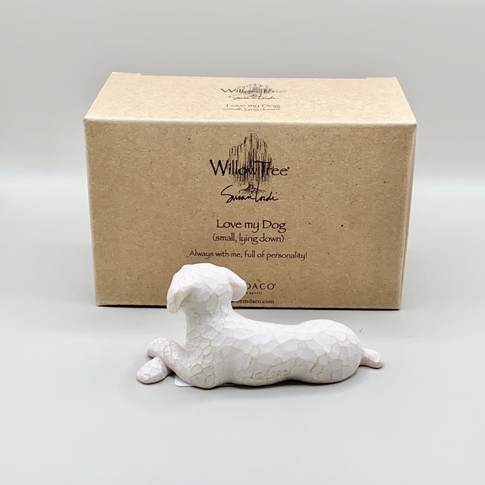 Willow Tree “Love My Dog (Small, Lying)” Figurine 27790