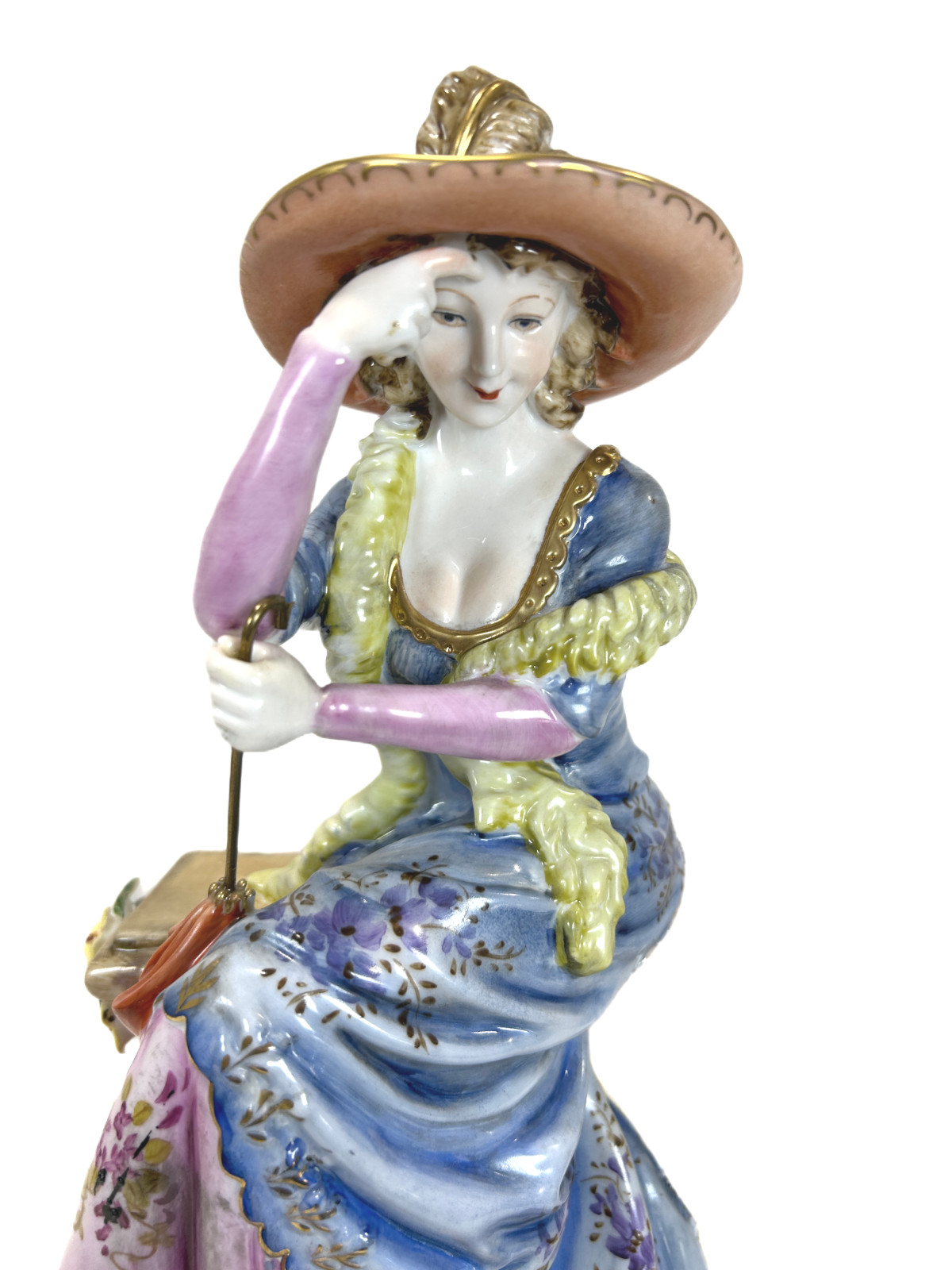 Vintage Carl Scheidig Grafenthal GDR Dresden Style Porcelain Lady Figurine