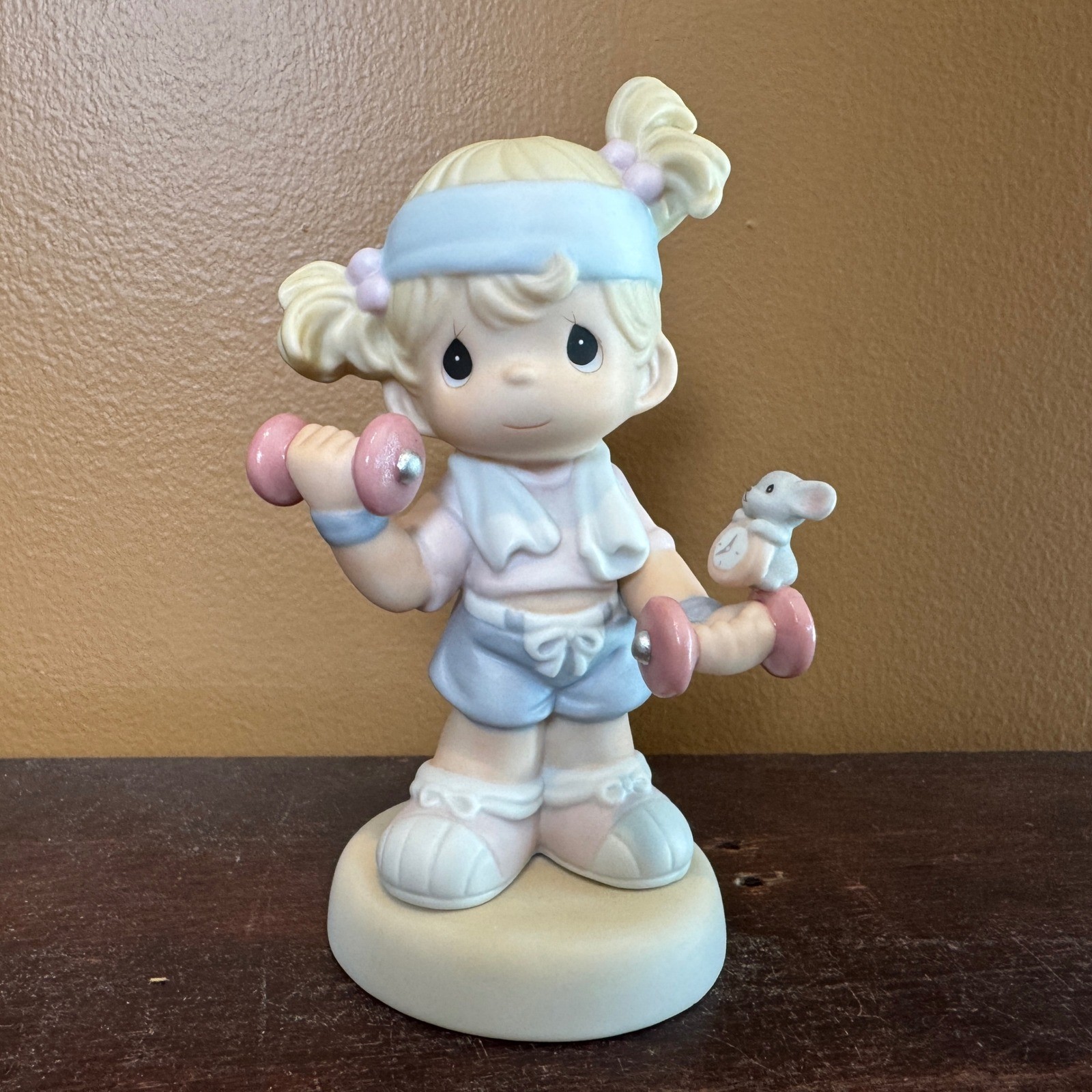 Precious Moments Life Is So Uplifting Girl Weightlifting Figurine 878995 SIGNED
