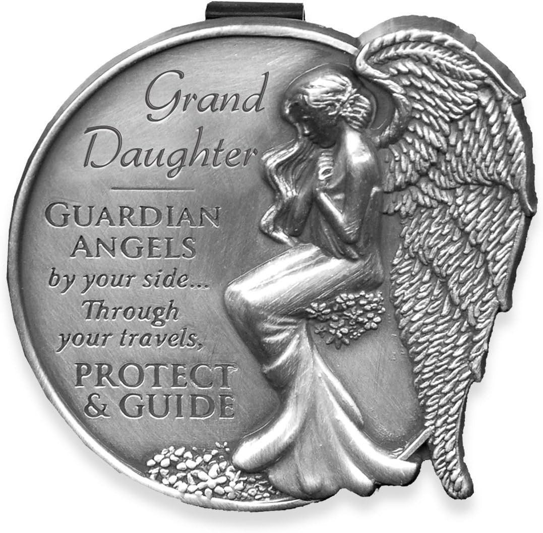 15686 Granddaughter Guardian Angel Visor Clip Accent, 2-1/2-Inch, Grey