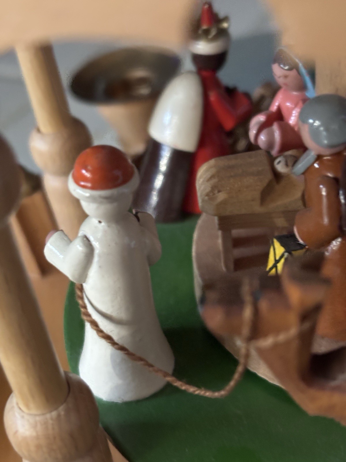 Traditional Wooden 3 Tier Pyramid Hand Carved Nativity Set From Germany