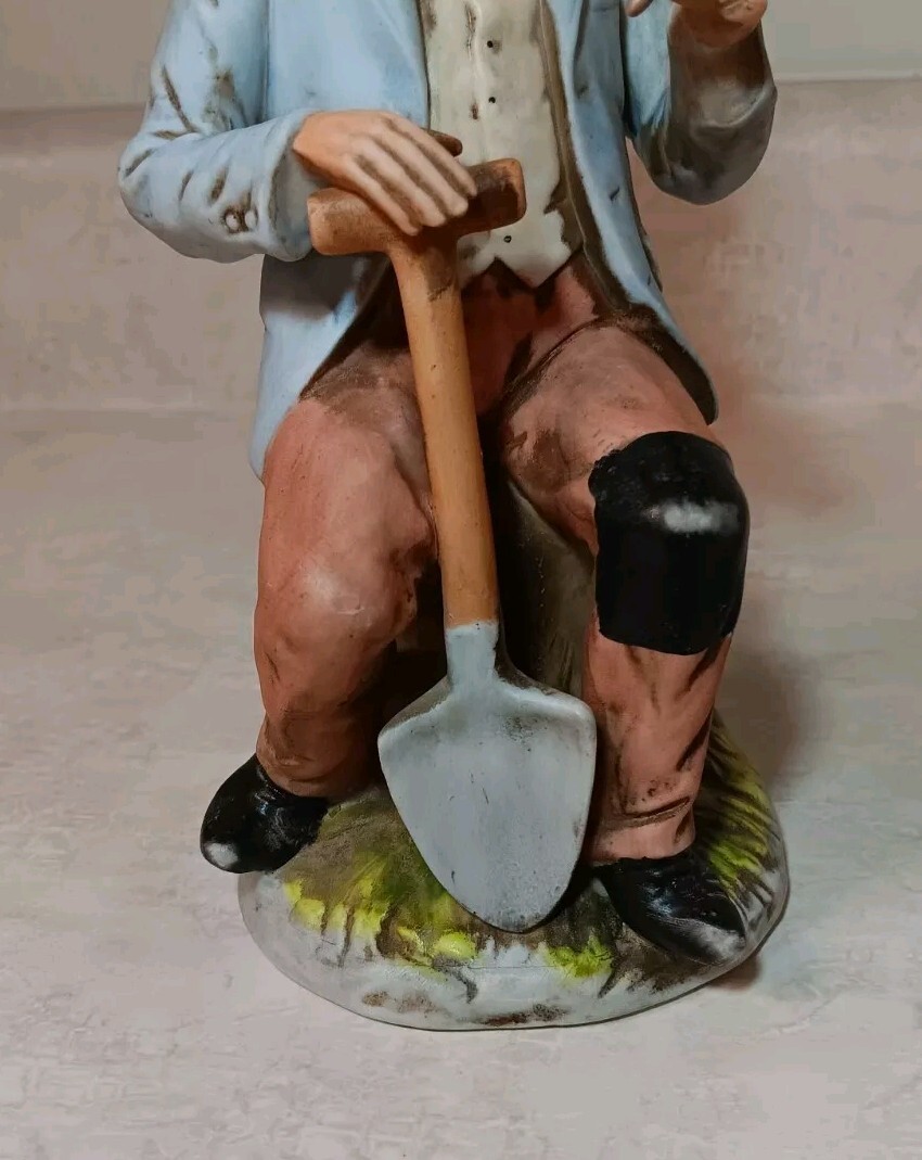 Pair HOMCO Porcelain Old Man Woman Figurines Peasant Harvest #1433 Farmers