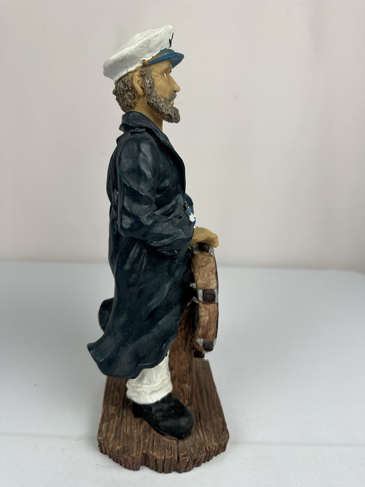 Vintage Sea Captain Figurine 11.5 Inch Standing At The Helm Nautical Theme