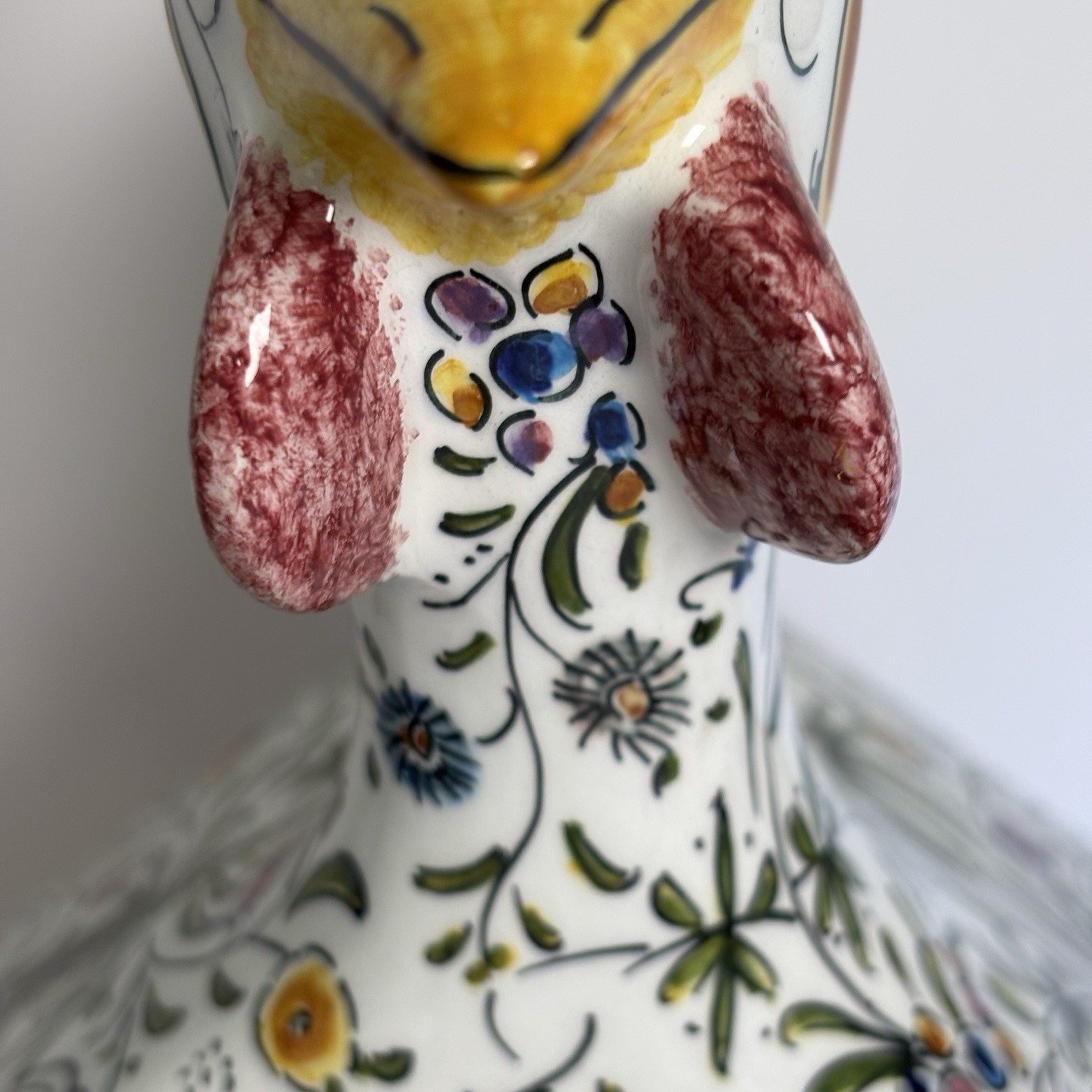 Portuguese Barcelos Lucky Rooster Hand Painted Folk Art 12” Signed