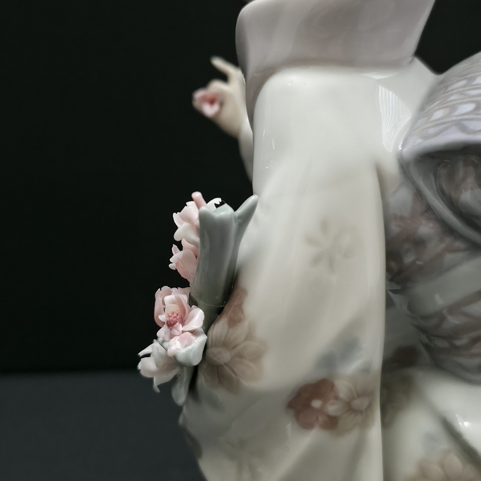 LLADRO Geisha 1450 Kiyoko, Oriental Girl Glossy Retired Geisha 7 Inch Vtg