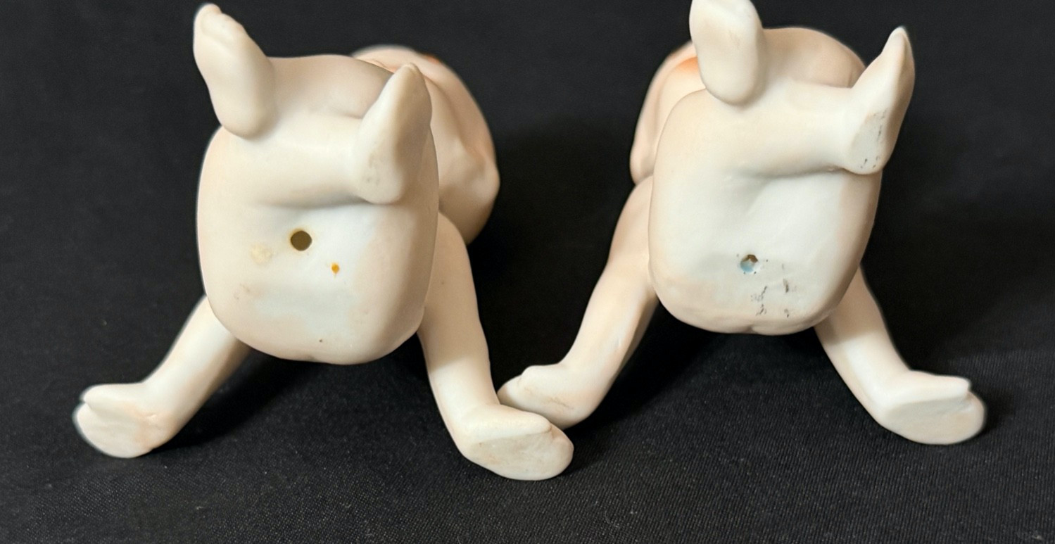 5 Cute Vintage Lefton Enesco Japan Bisque Porcelain Kewpie Doll Figurines