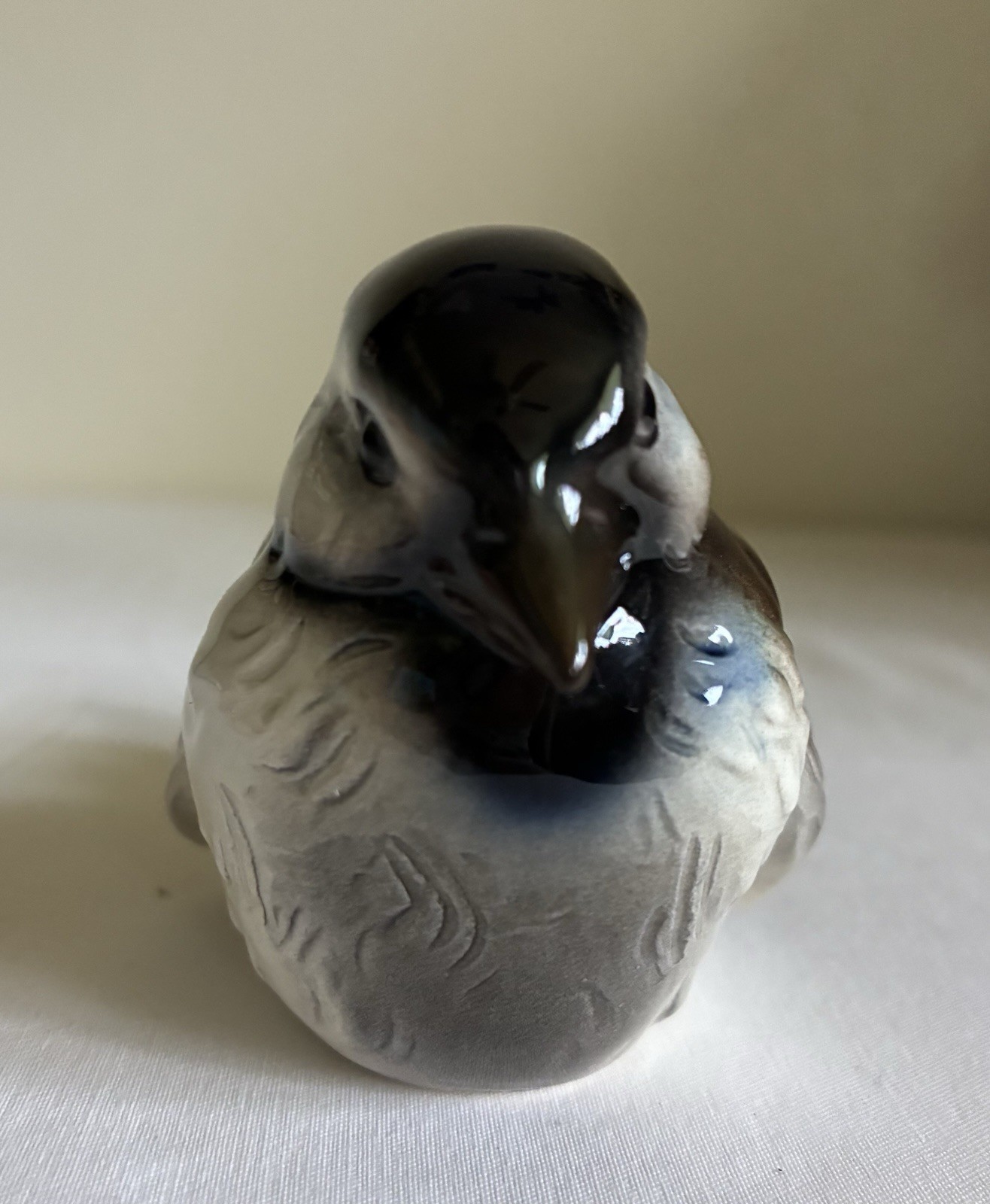 Vintage GOEBEL Blue Brown Sparrow Bird Porcelain Figurine W. Germany CV74