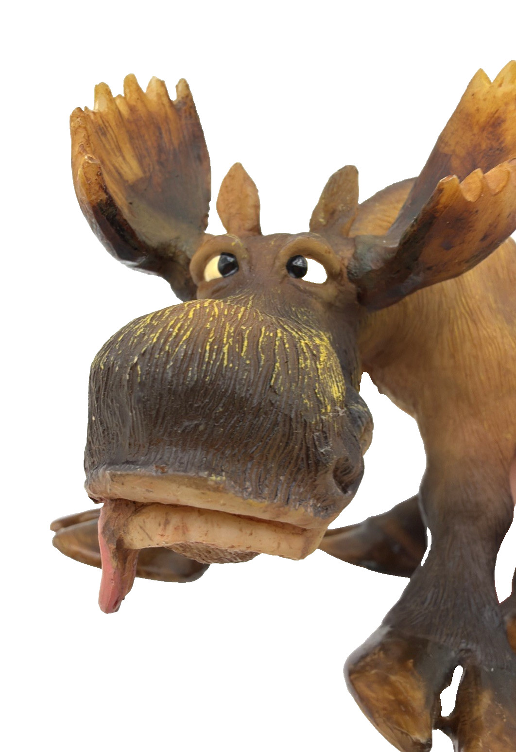 Vintage Sealmark Funny Silly Moose Figurine Resin 7.5″Lx4″T-Tongue Hanging Out