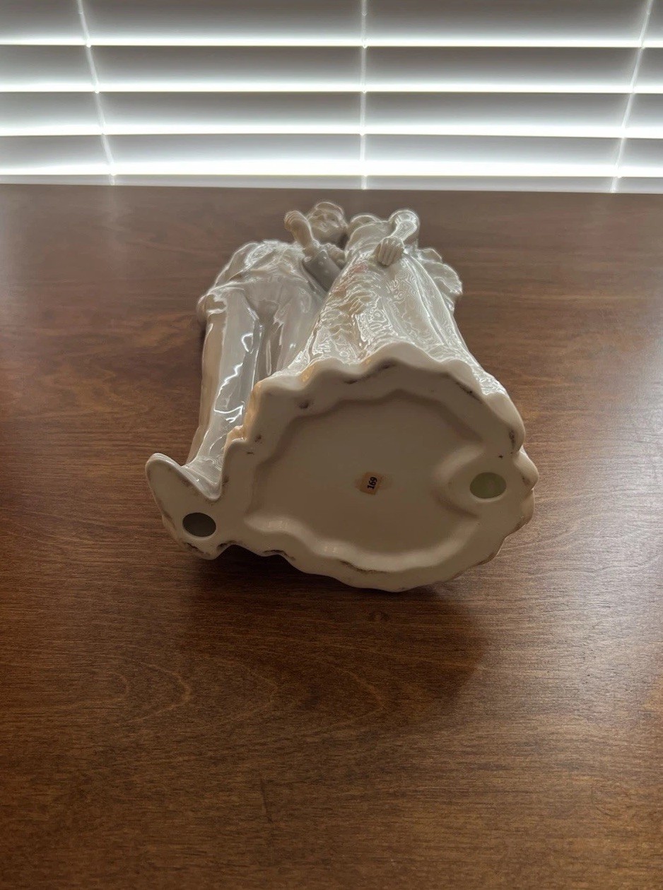Vintage Porcelain Wedding Bride And Groom, 12 inches