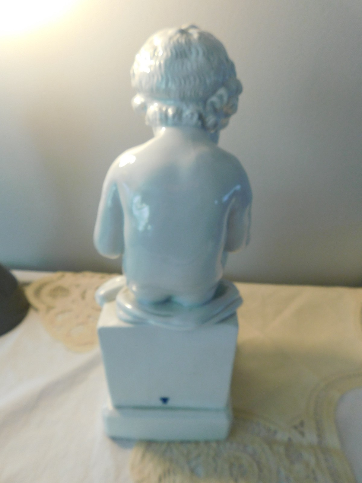 Canova Putto Reading White Porcelain Statue Made in France Figurine