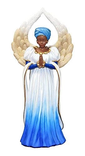 Ebony Treasures Positive Images Serenity Angel Blue Resin 11 Inch Standard