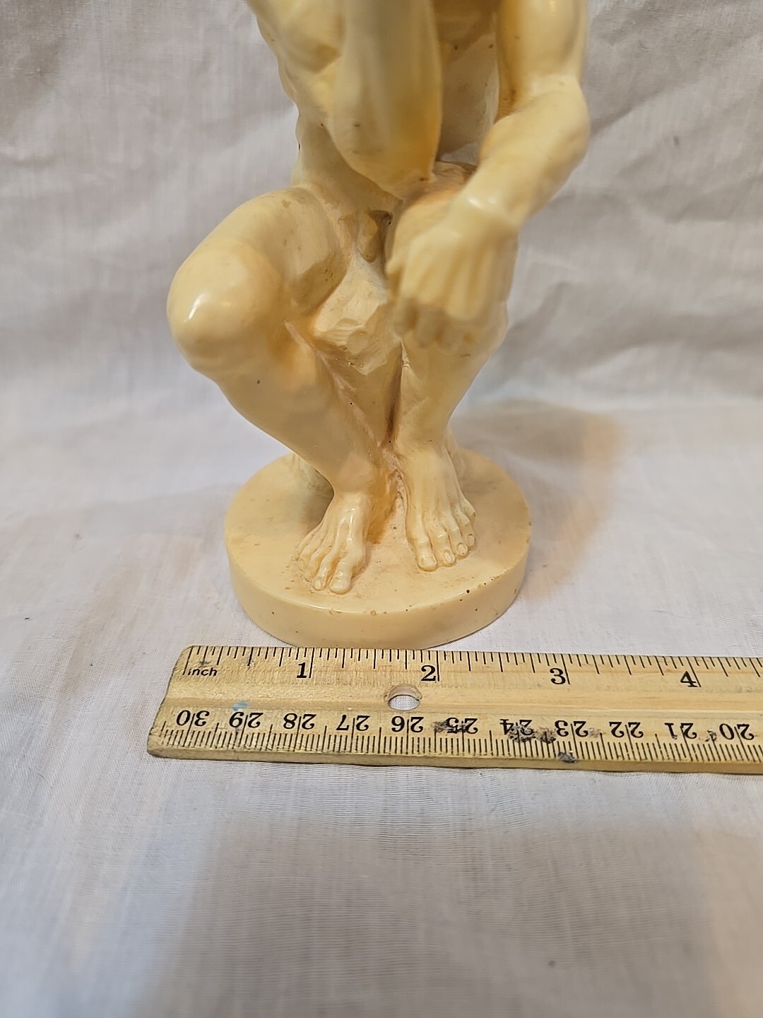 Vintage Signed A. Santini “Thinking Man” Sculpture Figurine Italy Handmade