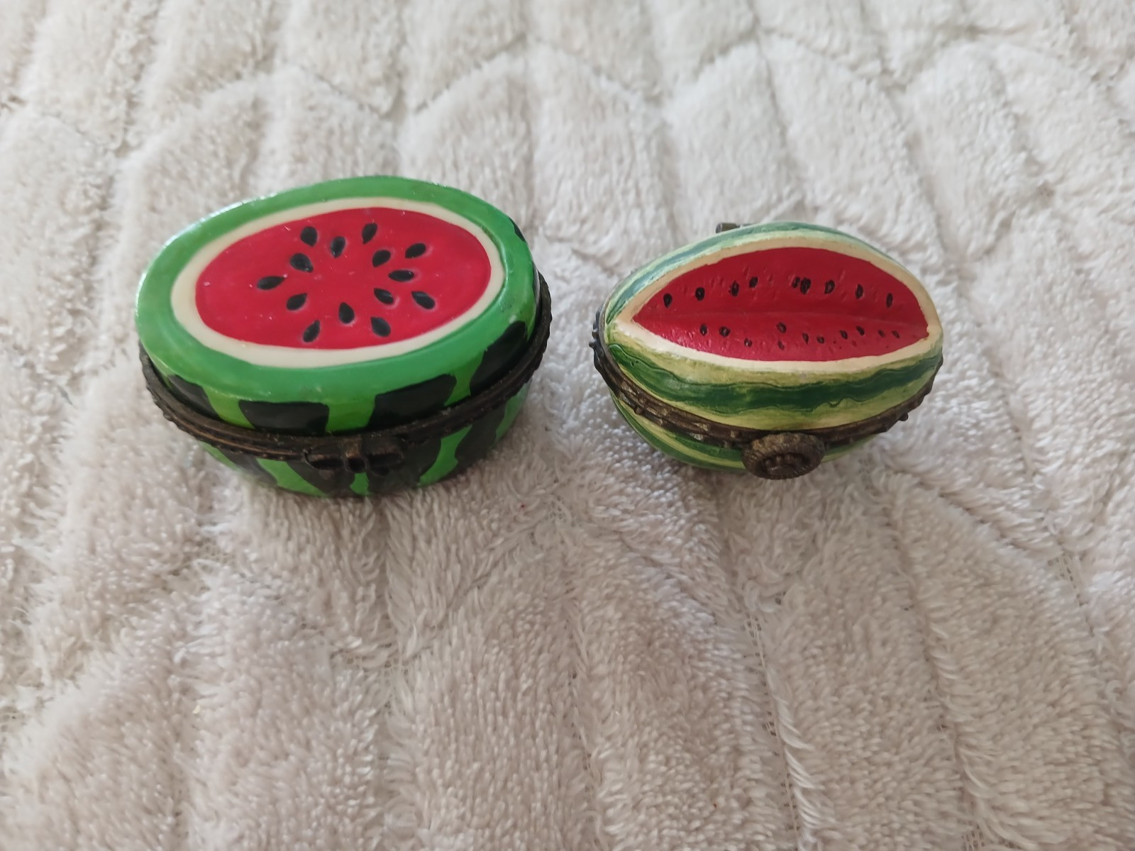 Lot of 2 Watermelon Hinged Trinket Boxes – 1 Boyd