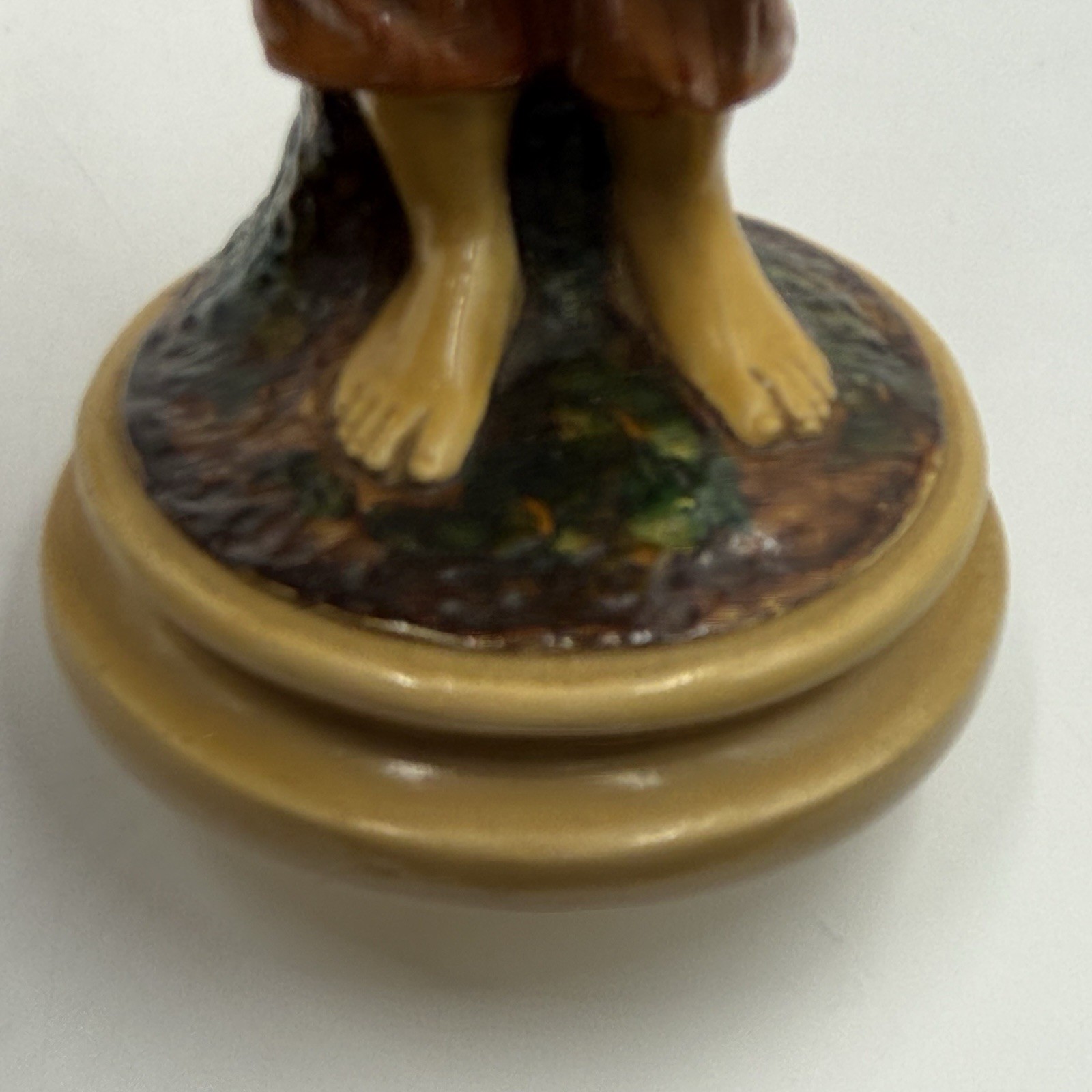 Borghese Chalkware Plaster Vintage Figurines Boy Holding Bird Nest Girl W/ Hat