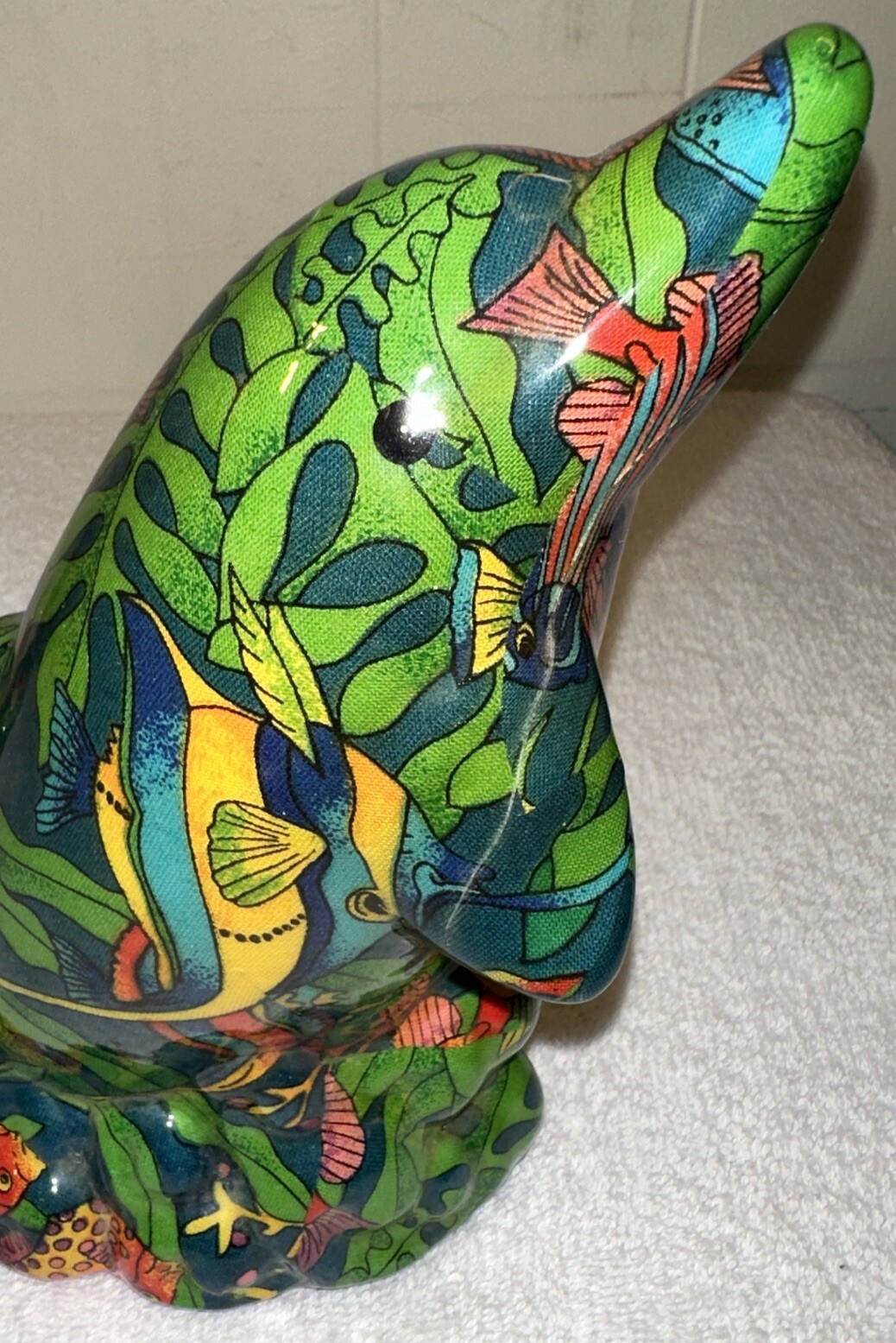 Decoupage Dolphin Figurine Beach House Decorative Ocean Theme Decor Gift Collect