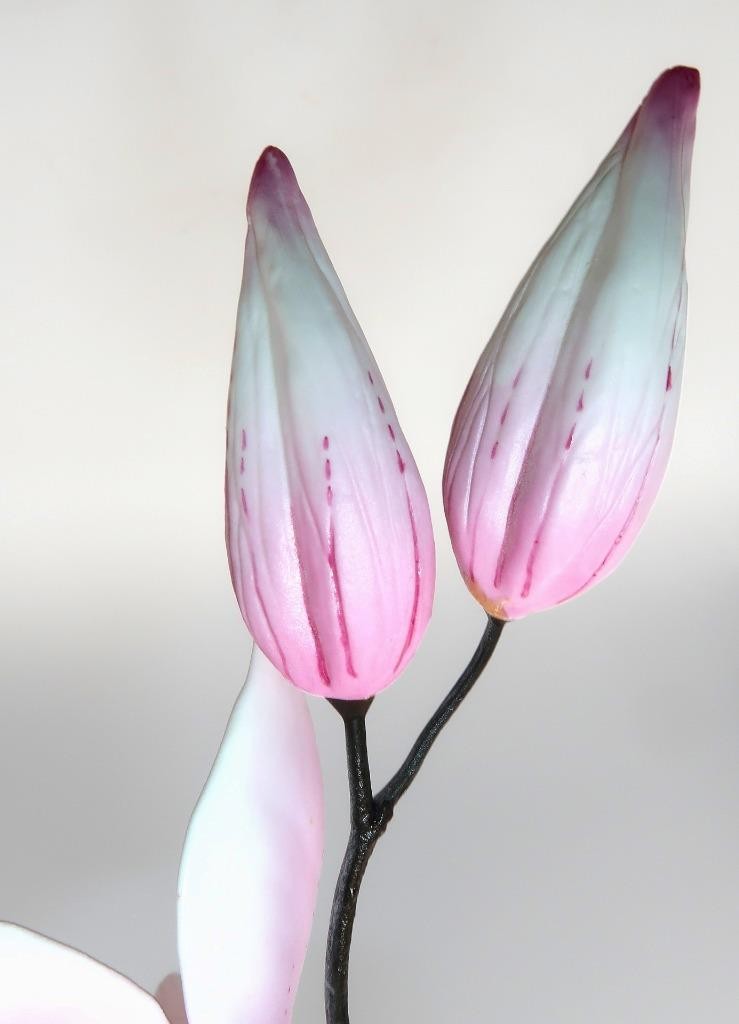 Boehm, England Cymbidium PINK ORCHID, #60008 Porcelain Floral Figurine, 10 1/2″