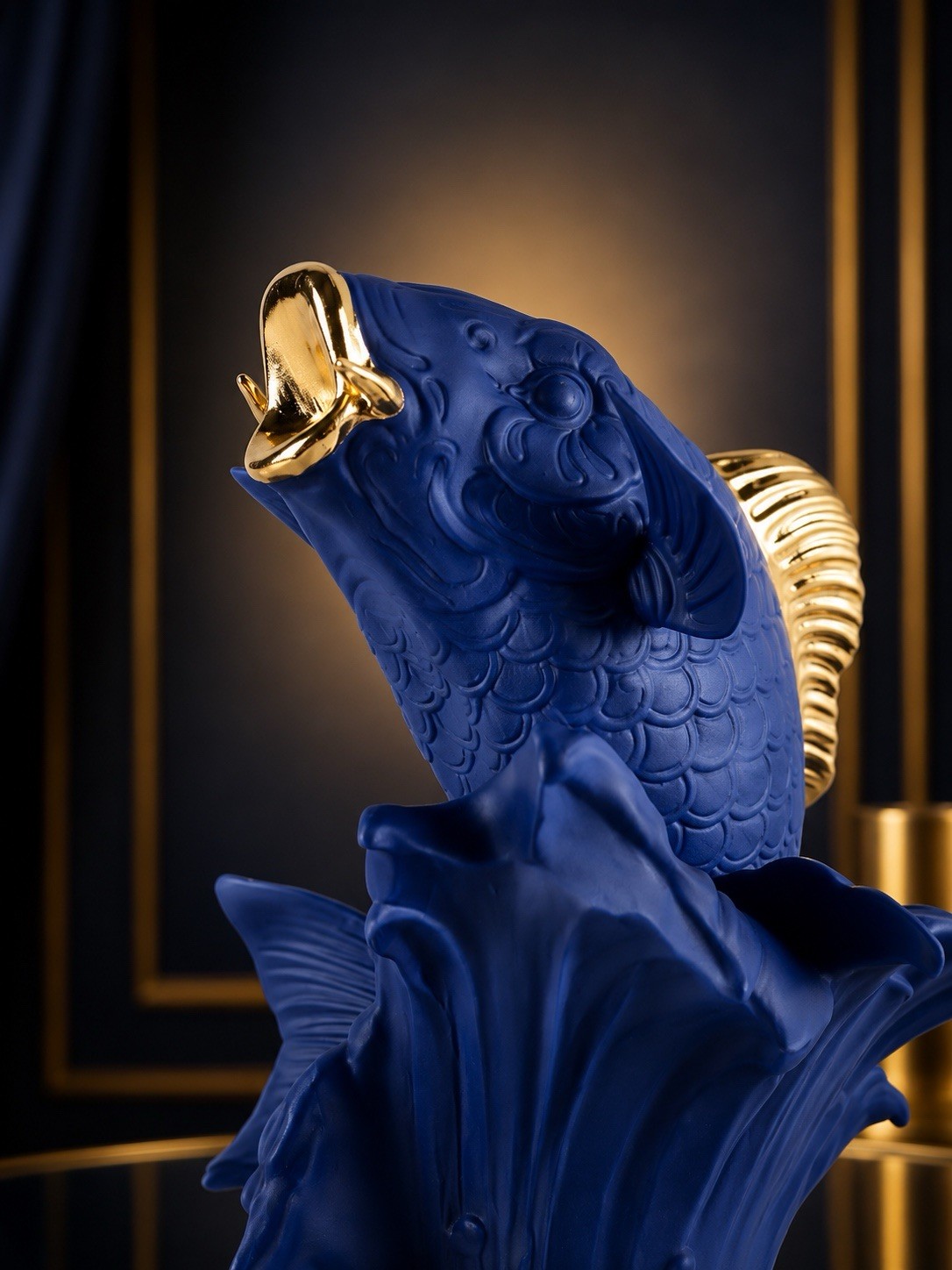 eBay Title LLADRO KOI BLUE GOLD #01009579 Limited Edition 750 Matte Gold