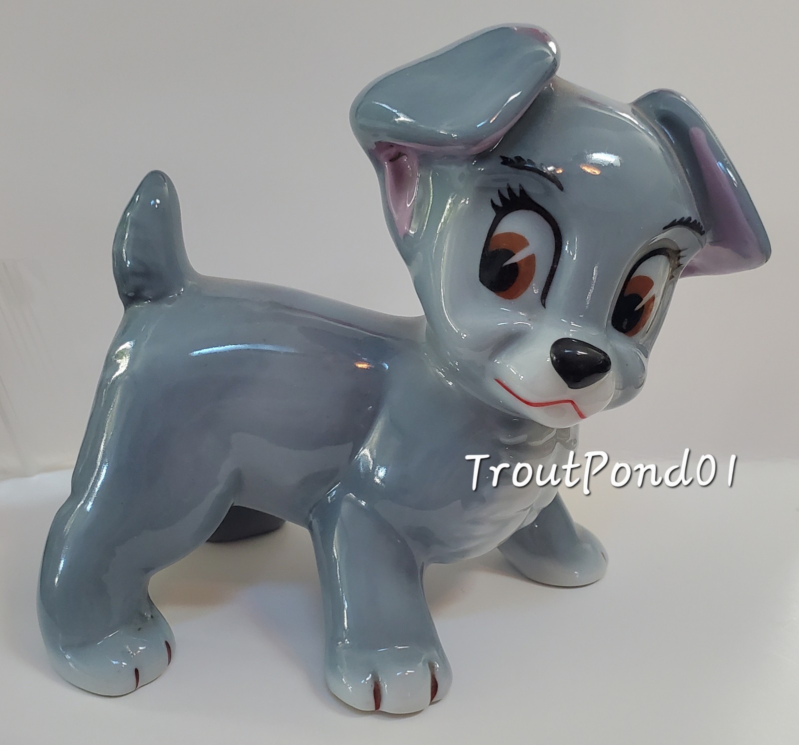 Wade Disney Lady and the Tramp Scamp Puppy Dog Lg 4in Blow-Up Porcelain Figurine