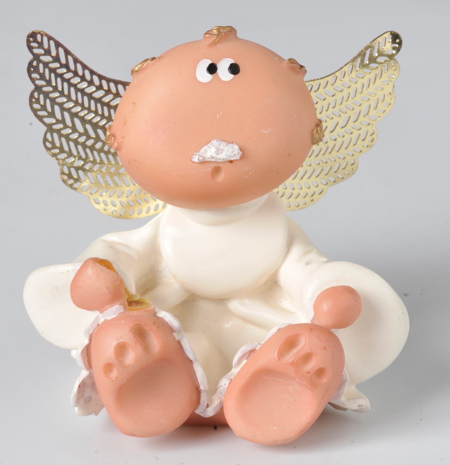 Russ Berrie Kirk’s Kritters Angel Cheeks Mustache Figurine 2002 Rare