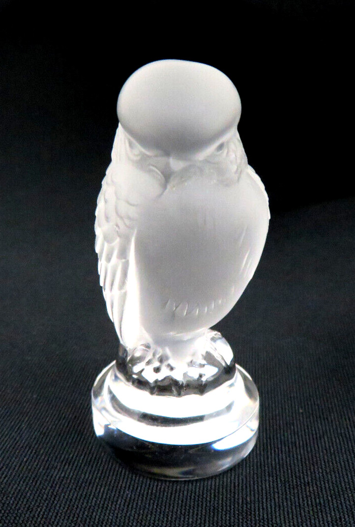 Lalique France Crystal OWL Figurine ~ Signed ~ Excellent