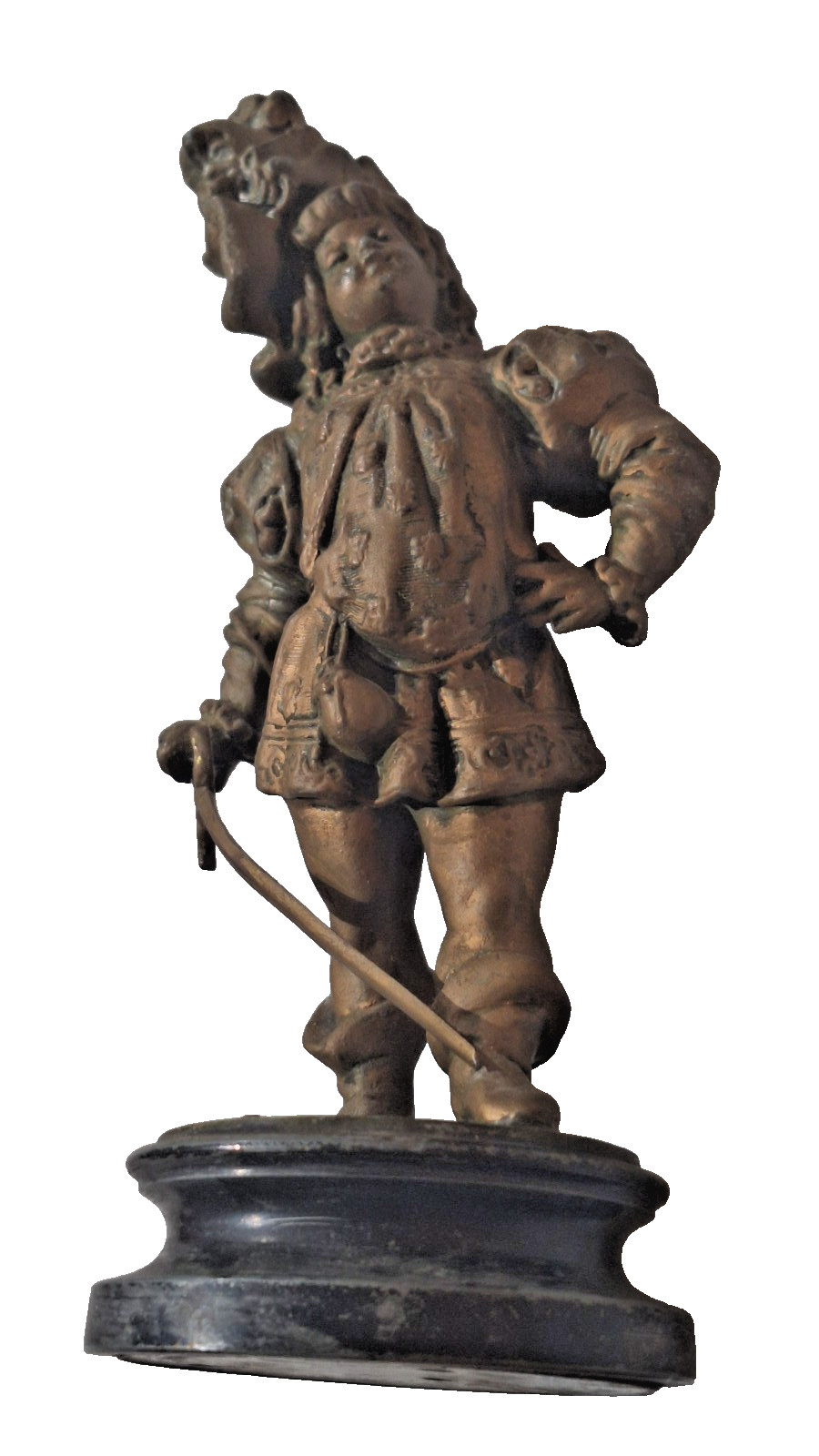 French Bronze Swordsman Statue 8″ Early 20th Century Figure on Base