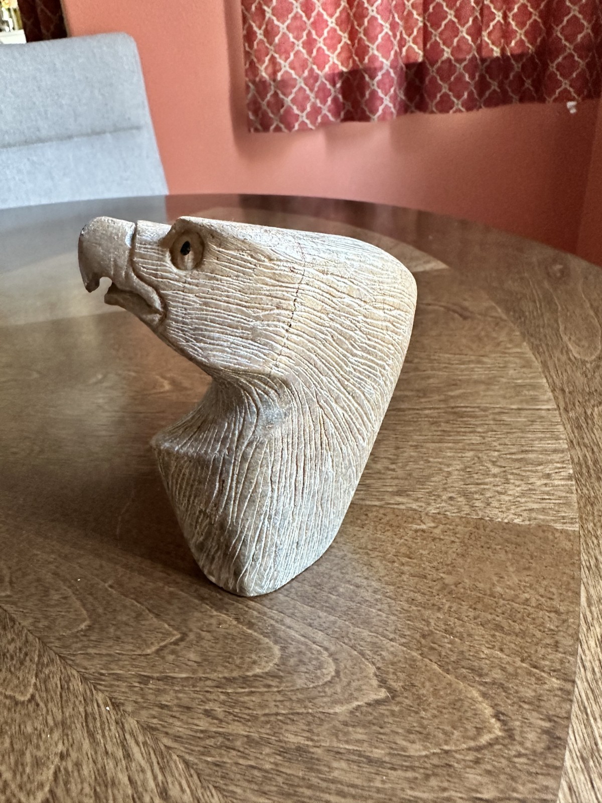 Signed S GENERAL Six Nations Soapstone Eagle Carving 4″