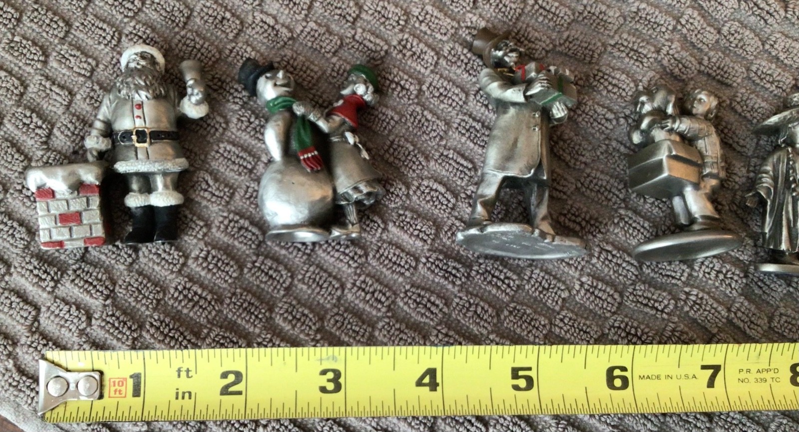 Hudson Villagers Pewter Christmas, Figurines, Lot of 6, See Photos