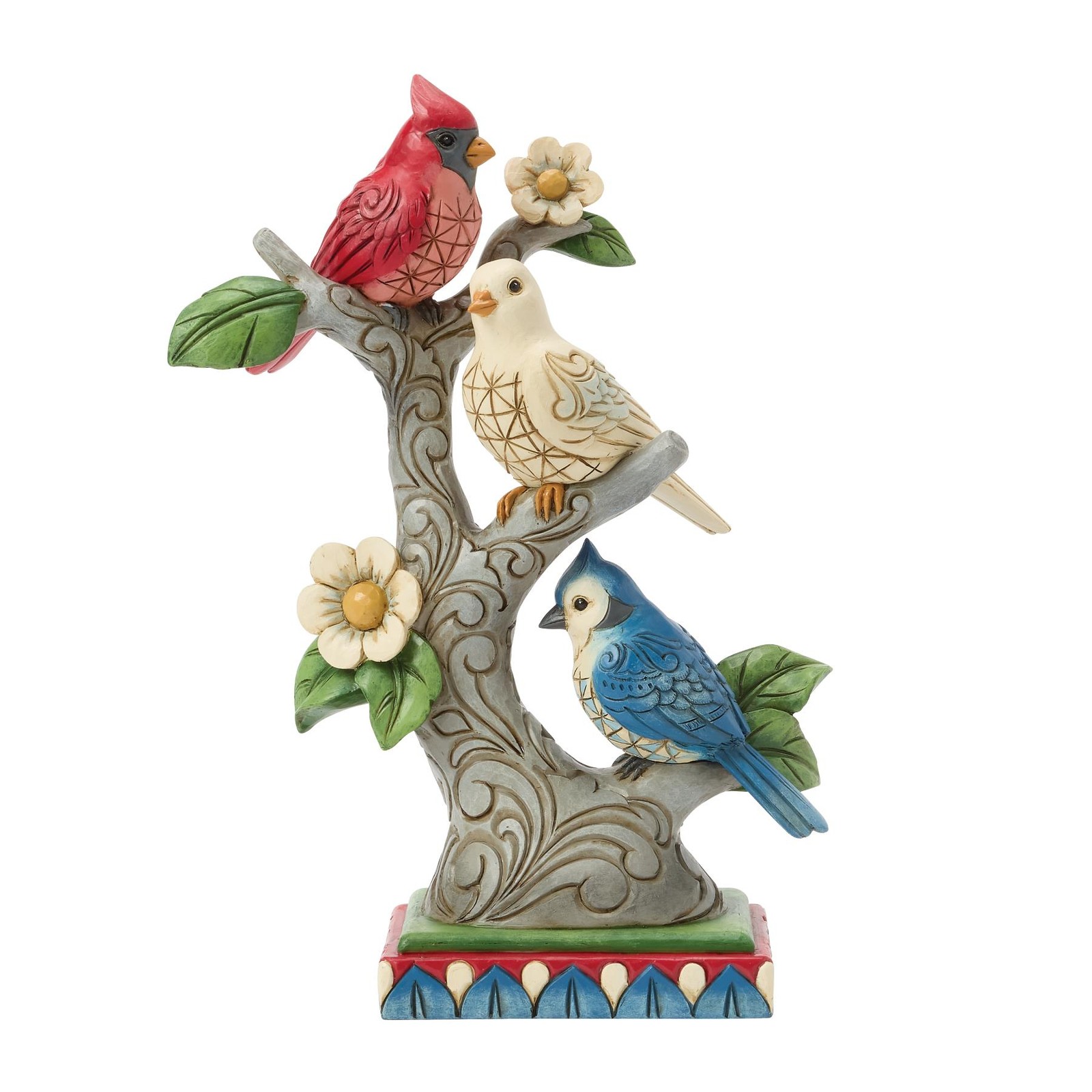 Jim Shore Heartwood Creek Patriotic Birds On Tree Branches Figurine 6017773