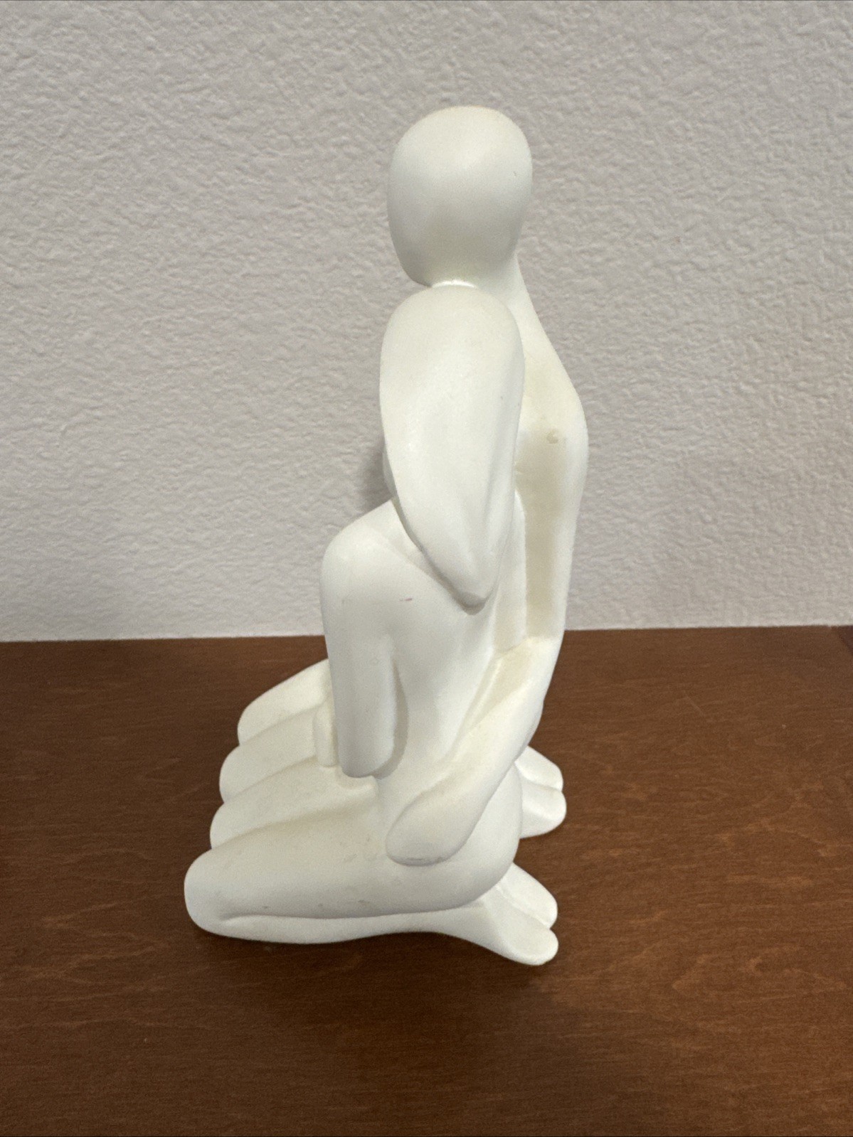 White Ceramic Abstract Couple Modern Sculpture 10in