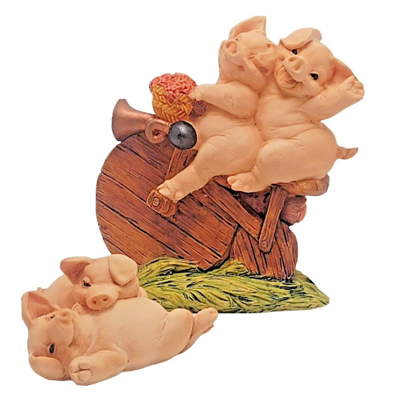 Vintage Italian Whimsical Pigs DiEsposito Artefice 1980s-90s 2 Figurines